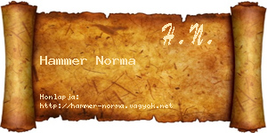 Hammer Norma névjegykártya